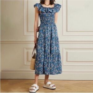 SEA New York Lissa Liberty Ruffled Floral-Print Cotton-Voile Midi Dress